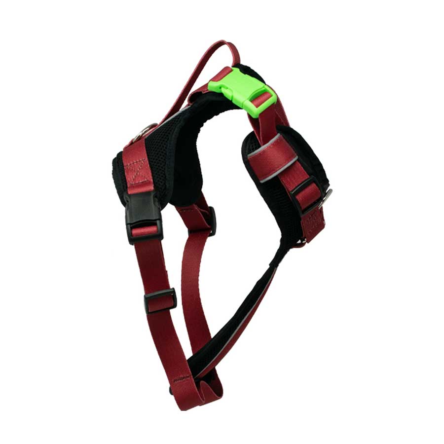 front harness solid burgundy angle 2