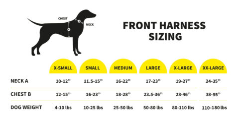 FRONT Harness | Bark Woof Pattern | Night-time Reflective Dog Harness